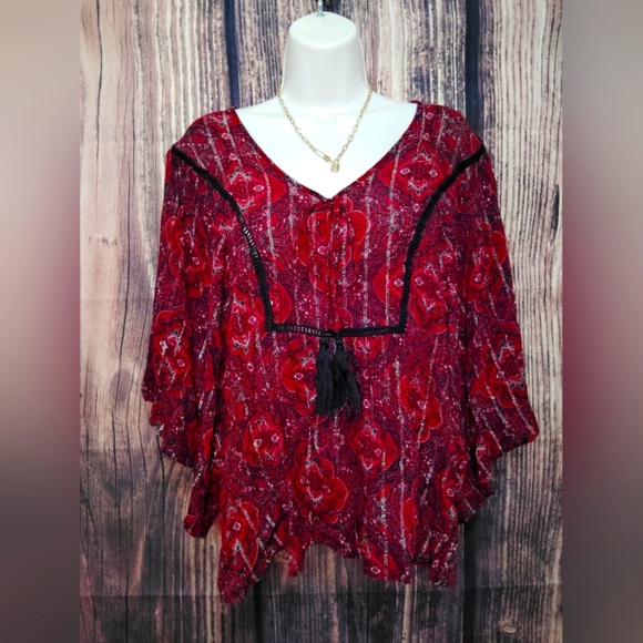 2 For 25$ Maurices Women's Red Bohemian Top Size 0× - Picture 1 of 5